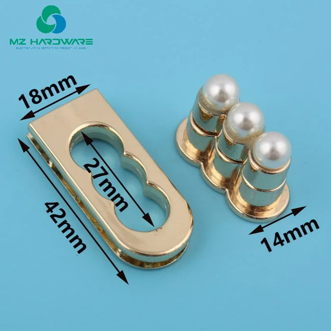 MZhardware Metal Pearl Padlock 42*18mm Twist Turn Locks Bag Lock Wallet Closure Latch Light Gold/Gun Black Bag Hardware