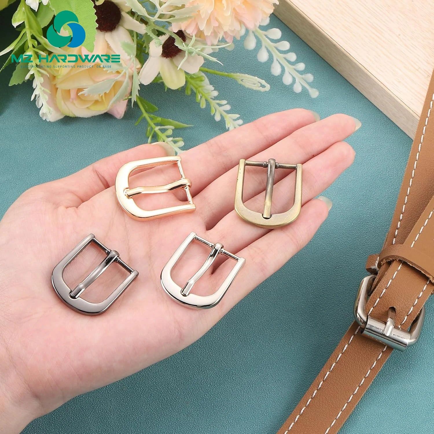 MZhardware Custom Nolvo World 6 Color 30*19 mm Metal Pin Buckle Women Pin Belt Buckle for Lady Belt Cute Bag Buckles