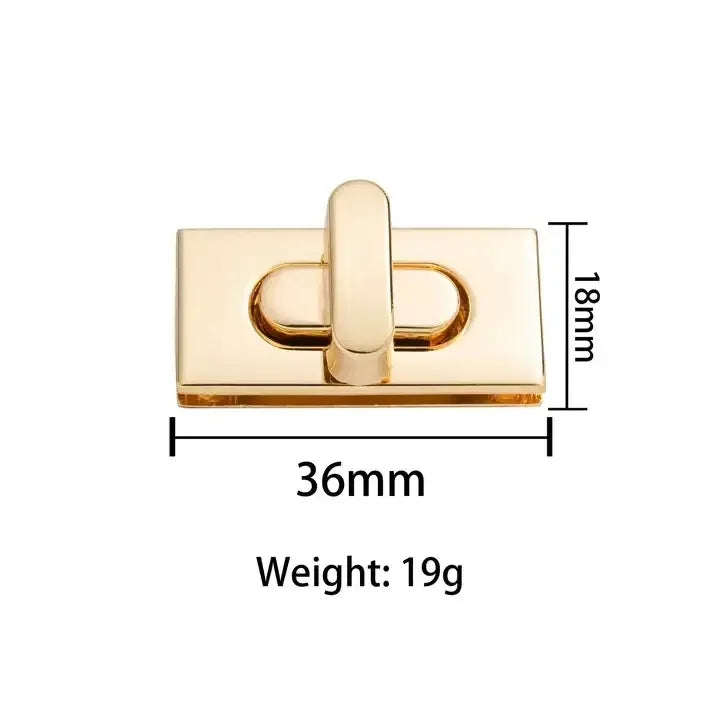 Most Popular Luxury Rectangle Leather Handbag with Turn Lock Hardware General Quality Turn Twist Bag Accessory