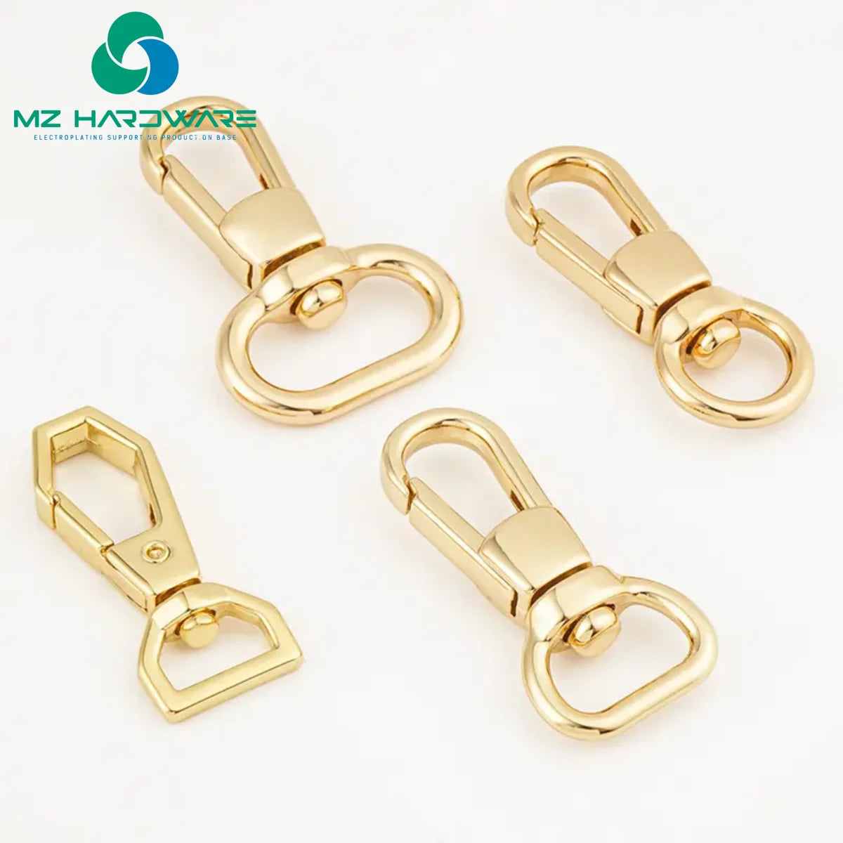 Customized Bag Accessories Swivel Trigger Lobster Clasps Gold Metal Solid Brass Swivel Snap Hook for Luggage