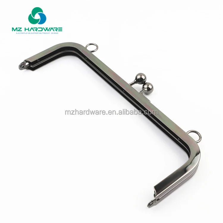 MZ Hardware Luxury Metal Purse Frame Hand Bags with Square Buckle and Kiss Clasp Waterproof and Portable Clutch Bag