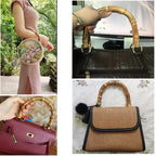 Factory Wholesale  Natural Real Half Round U Shape 10cm 12cm 14cmGold Large Bamboo Style Top Handle Purse for Bags Accessories