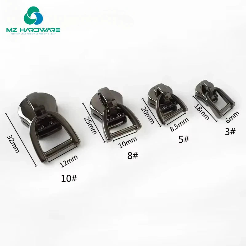 3# 5# 8# 10# Zipper Sliders for Metal Zippers Tape Sewing Repair D Ring Zipper Pulls Head Clothes Jacket Replacement Zips