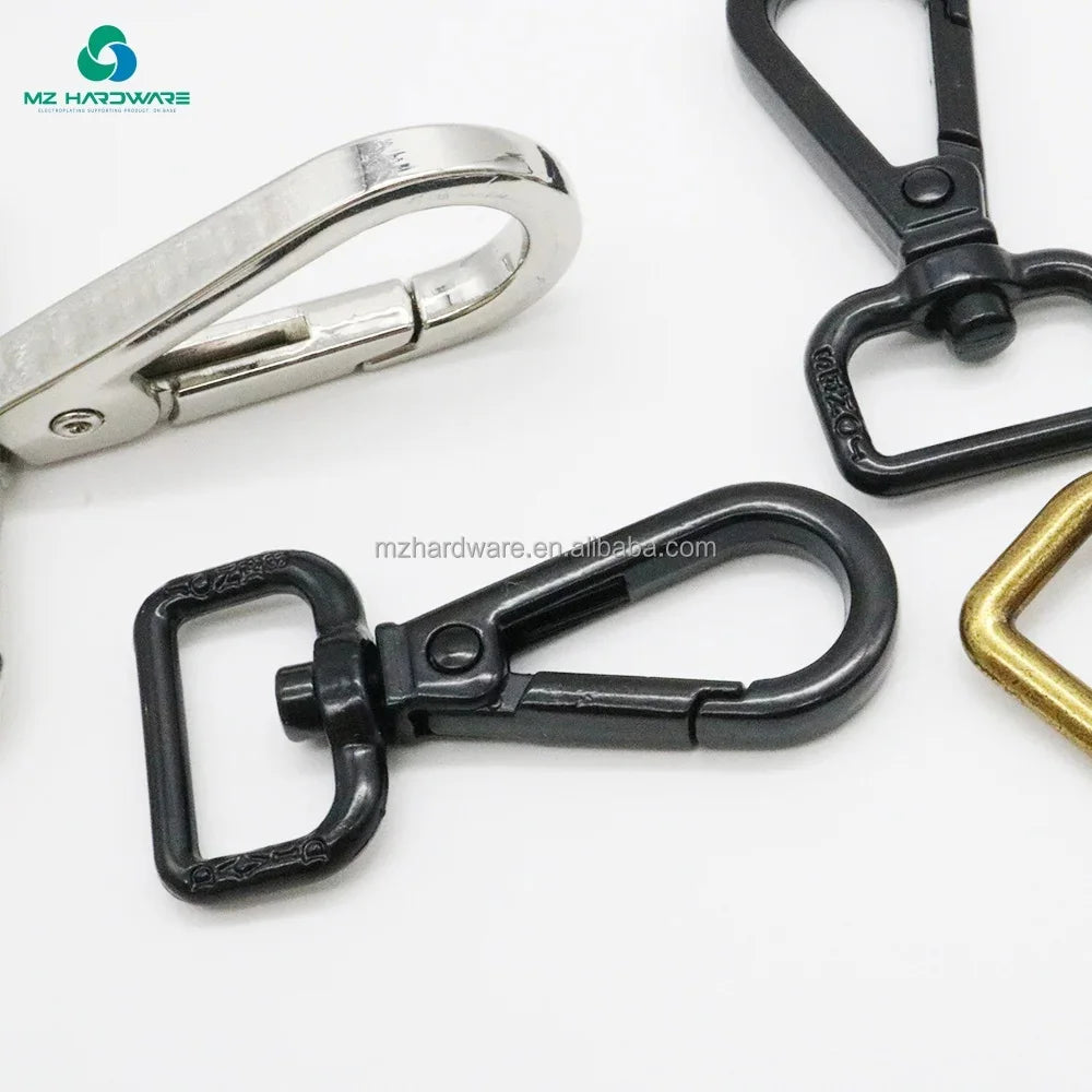High Quality Metal Label Snap Hook Customized Logo Various Size Bag Accessories Swivel Metal Hook Metal Logo for Handbag Making