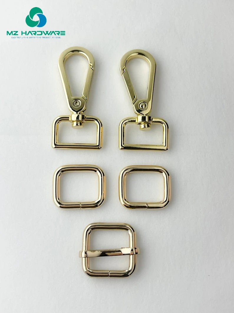 25mm High Quality Adjustable Strap Hardware Kit for DIY Handmade Bags 2 Swivel Snap Hooks+2 Rectangle Rings+1 Adjustable Slider