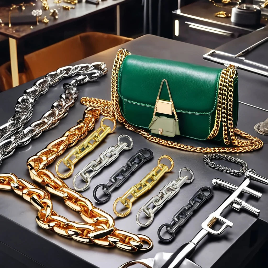 DIY Handbag Hardware Square Buckle Chain Alloy Strap for Purse Luggage Belt Snap Function Easy-to-Use Accessories