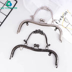MZhardware Purse Clasp Metal Frame 20CM Square Embossing Beads Bag Kiss Clasp Lock Handbag Handle Purse Frames Wallet Hardware