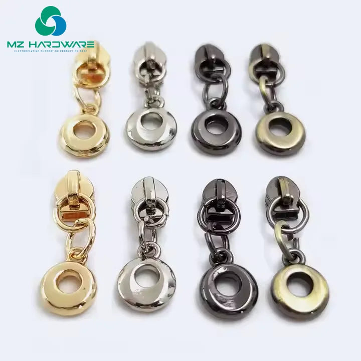 Customized Size Metal Hardware Accessories Zipper Slider Cat Eye Style for Diy Handmade Luggage