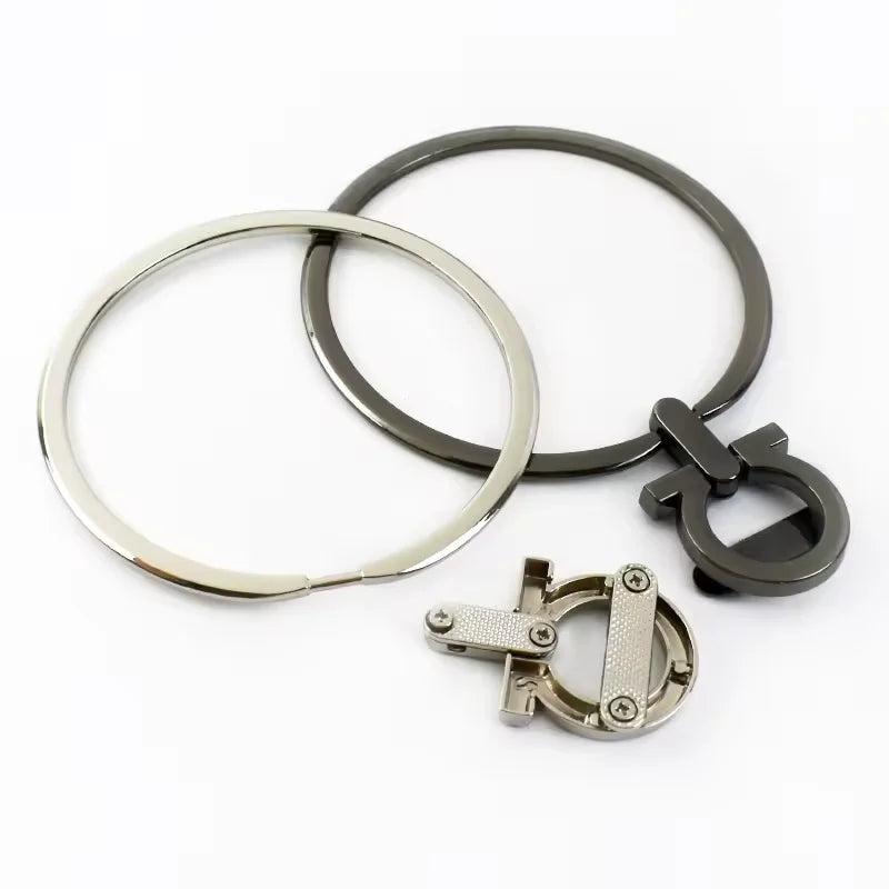 Wholesale Price Handbag Hardware Accessory Leather Handles for Big Ring Metal Purse Frame Handle