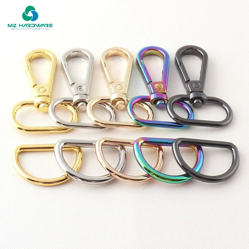 MZ High Quality Swivel Clasp With D Ring Set Swivel Trigger Snap Hooks Clip Purse Bag Hardware