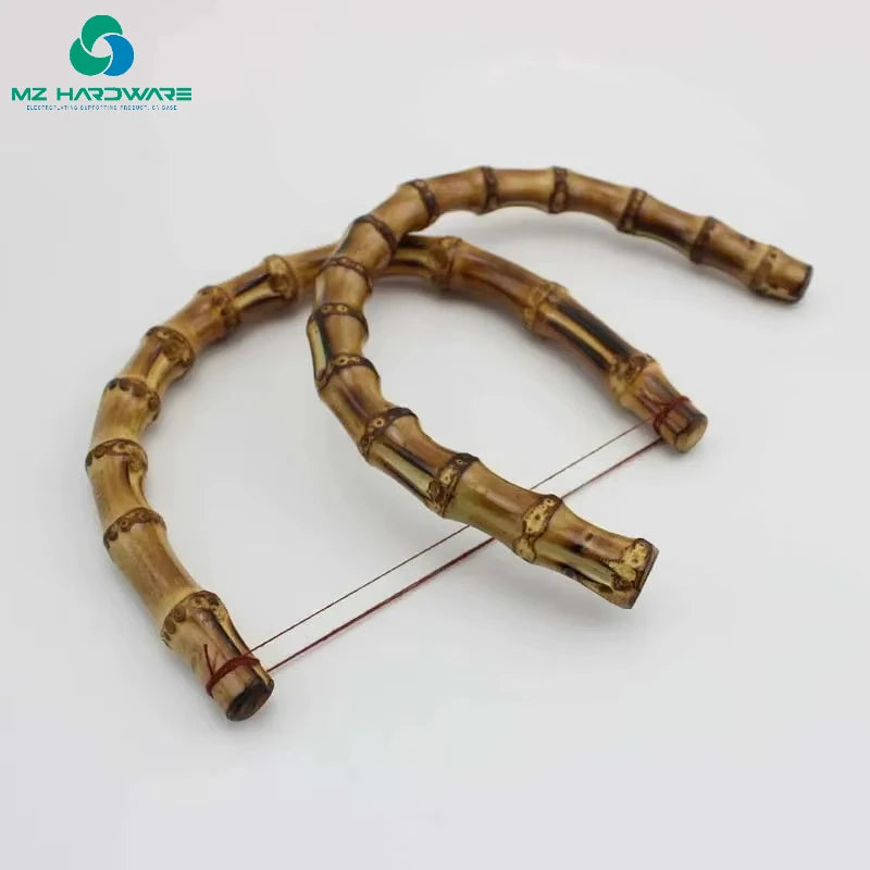 MZ 15CM Natural Bamboo Handles for Purse Handbag Handle Replacement DIY  U-shaped Hardware Woven Accessory Purse Frame