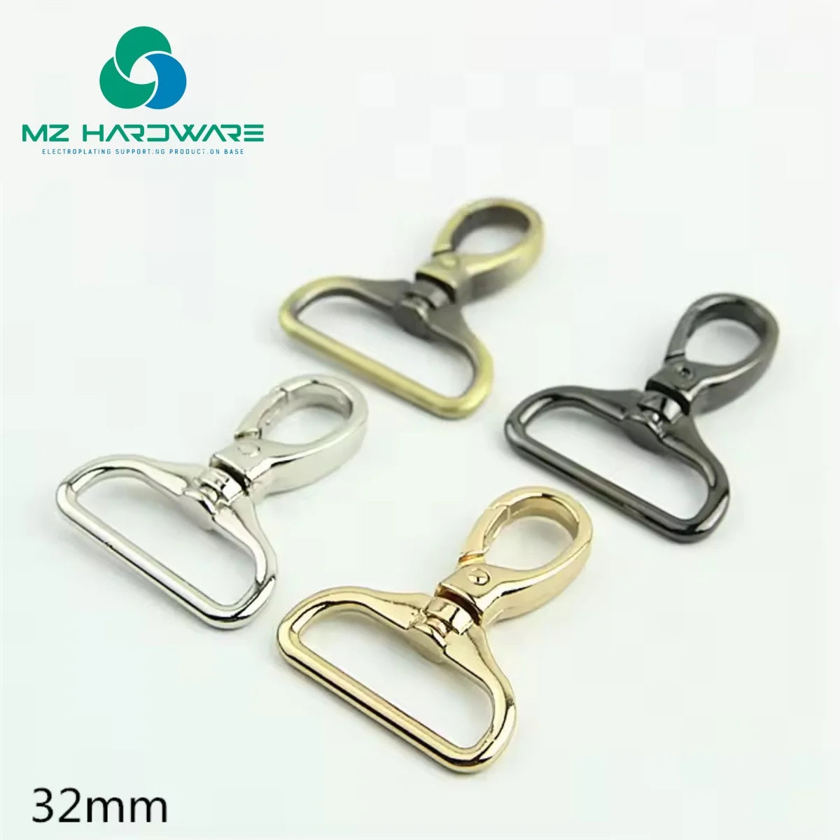 MZ High Quality Shiny Spring Snap Hook Bag Strap Hook Stainless Steel Swivel Snap Hook for Handbag Swivel