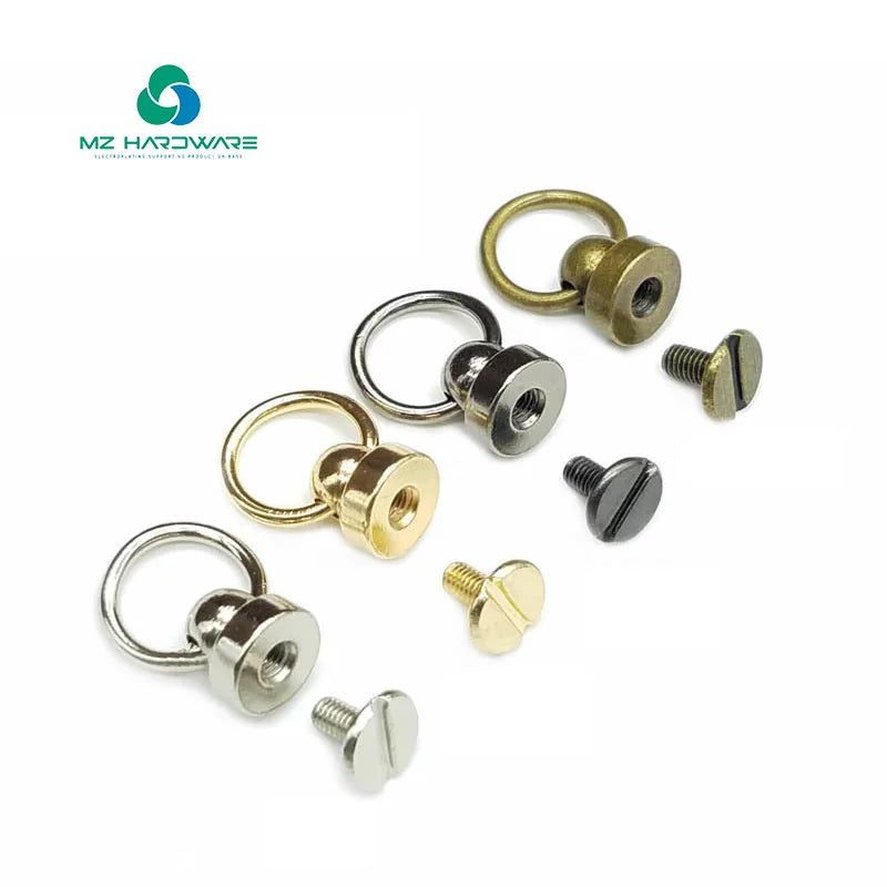 High Quality Chicago Screws Stainless Metal Screw With O Ring 8mm Bag Accessories Screw Studs Button