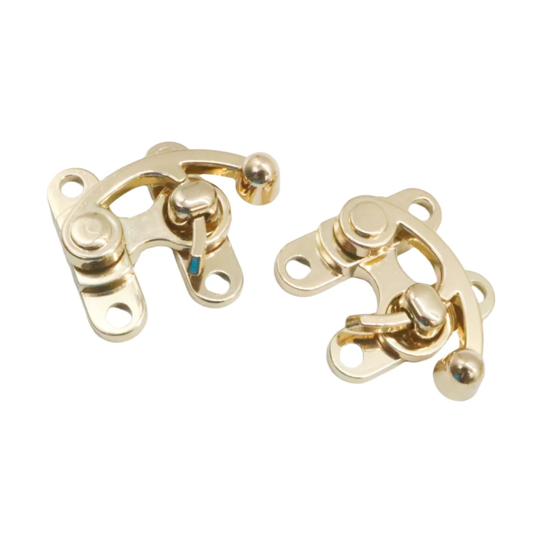 Custom Swing Bag Clasp Lock Chest Suitcase Popular Zinc Alloy Flip Latch Closure Wood Brass Plate Corner Latch Purse Box