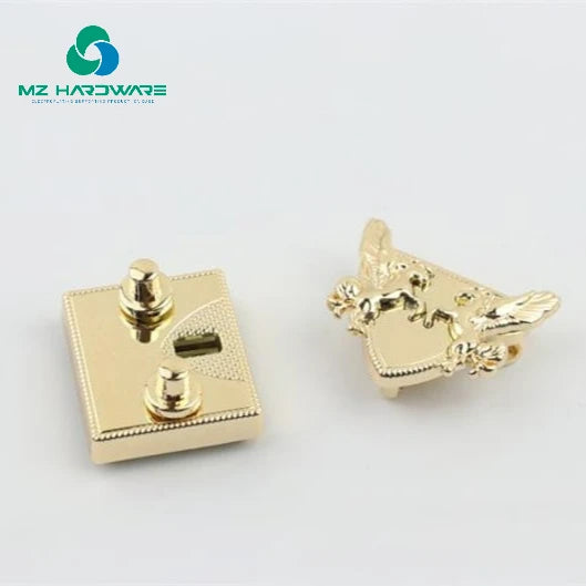 Metal Rectangle Purse Lock Pegasus ThumbTuck Tongue Clasp Latch Clutch Case Bag Leathercraft Hardware Repair