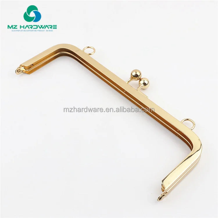 MZ Hardware Luxury Metal Purse Frame Hand Bags with Square Buckle and Kiss Clasp Waterproof and Portable Clutch Bag