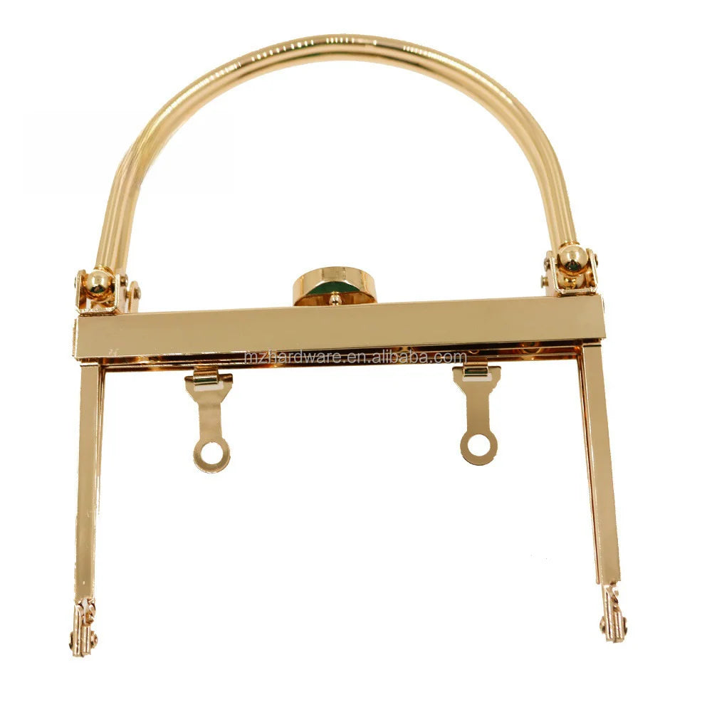 MZ Wholesale Customized Durable Steel Plastic Bag Accessories Iron Wire Purse Frame Handbag Handle Lock Strap for Luggage Use