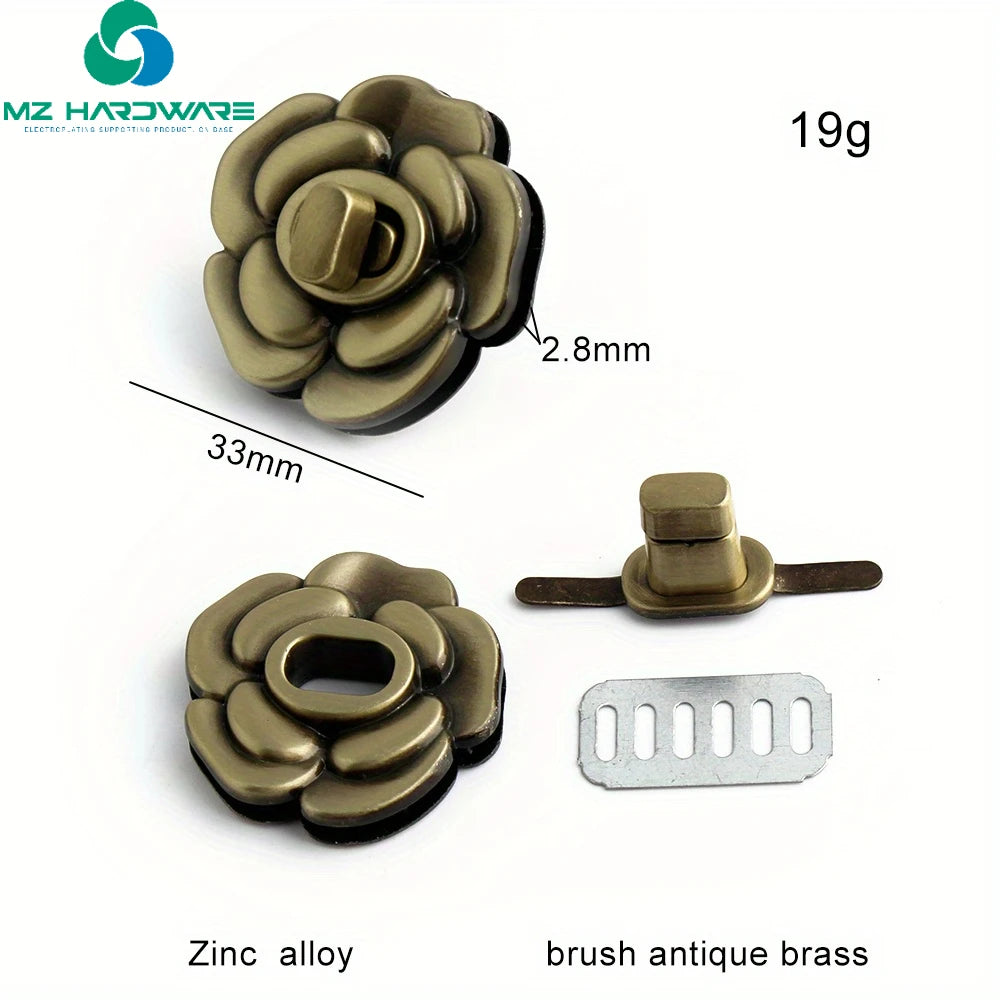 MZhardware Metal Snap Lock Clasp Zinc Alloy Decorative Buckle for DIY Handbags Accessory