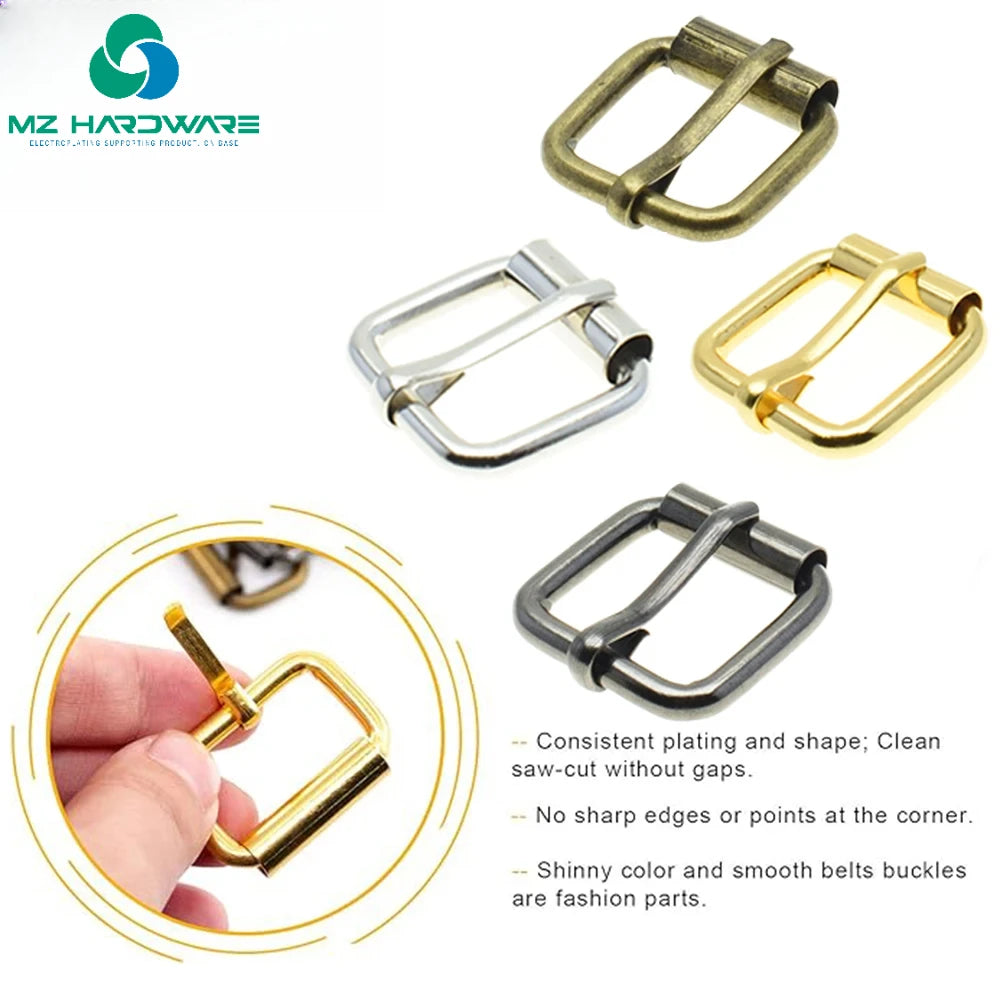 MZhardware Metal Roller Buckles Single Pin Belt Buckles for Hand Bag Shoe Strap Rectangle Ring DIY Decor
