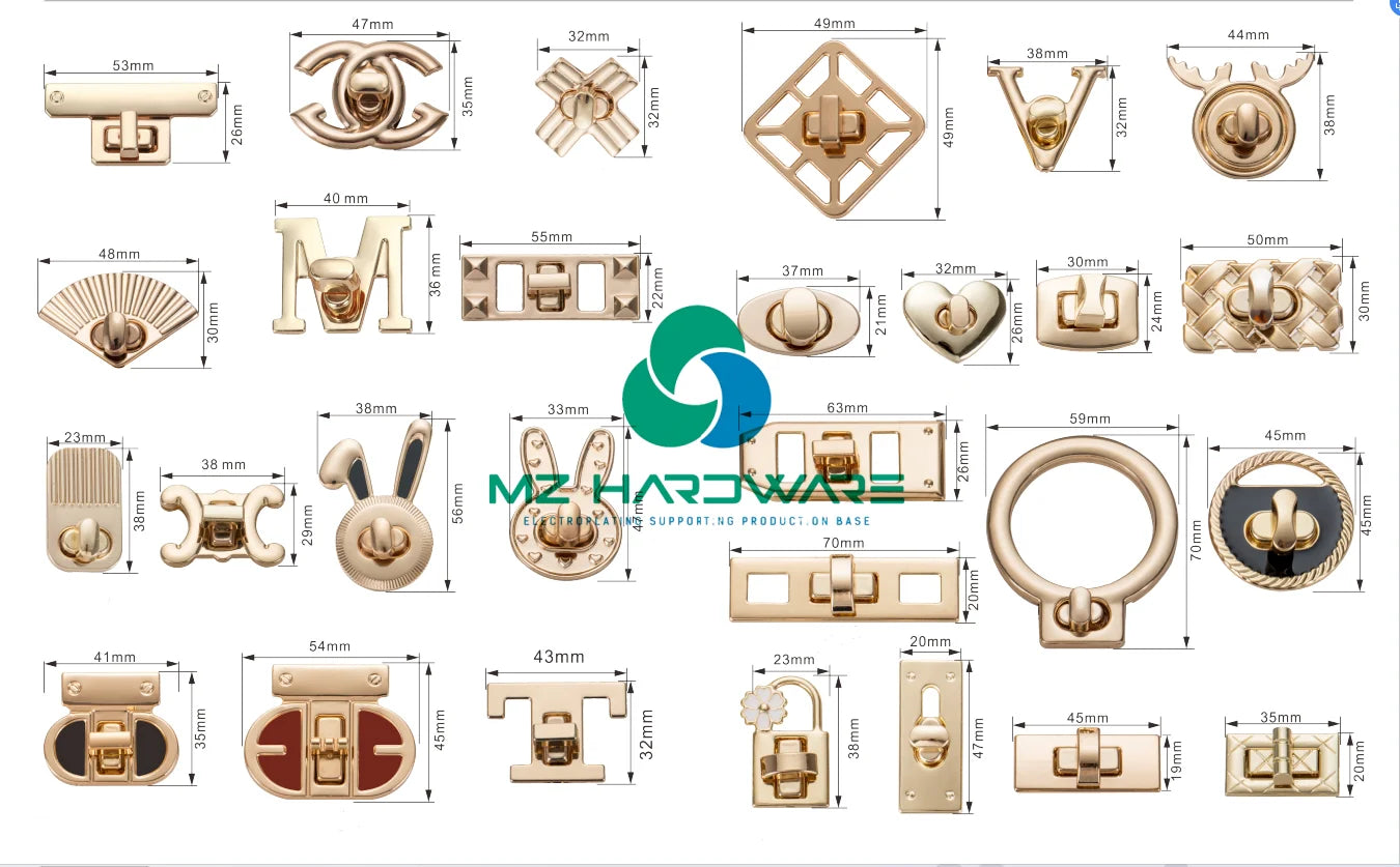 MZhardware High Quality Vintage Style Luggage Hardware Accessories DIY Handmade Bag Lock Buckle Mortise Twist Locks