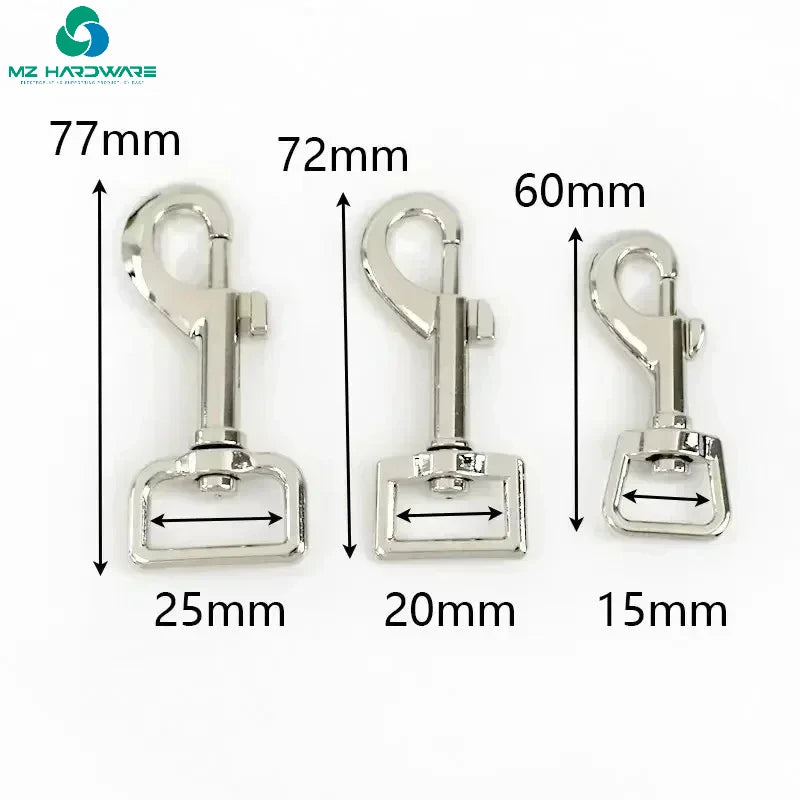 MZhardware Metal Bag Strap Buckle 15/20/25mm Small Carabiner Clips Webbing Belt Trigger Snap Hooks Dog Collar Accessories