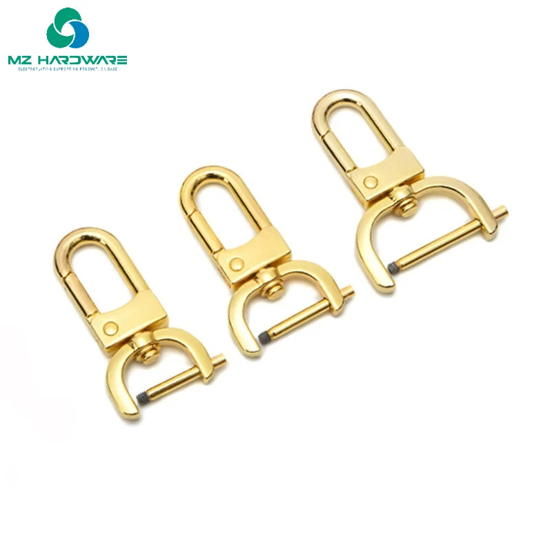 MZ Detachable Carabiner Metal Screw Lobster Clasp Hook Plated Gold Silver Black DIY Jewelry Making Keychain Bag Strap Supplies