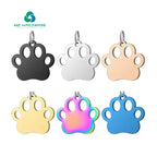 Custom Logo Tags DIY Printing Sublimation Key Chain Paw Shaped Brass Paw Metal Crafts Custom Dog Tags