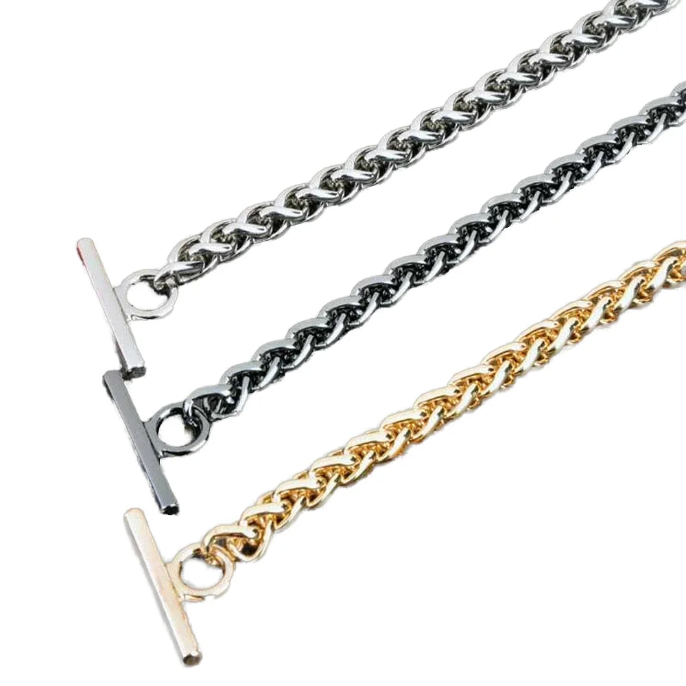 MZ 40-120CM Ladies Handbag Handles Chain Gold Silver Flat Metal Bag Chain Iron Handle Hardware Accessories of Bag