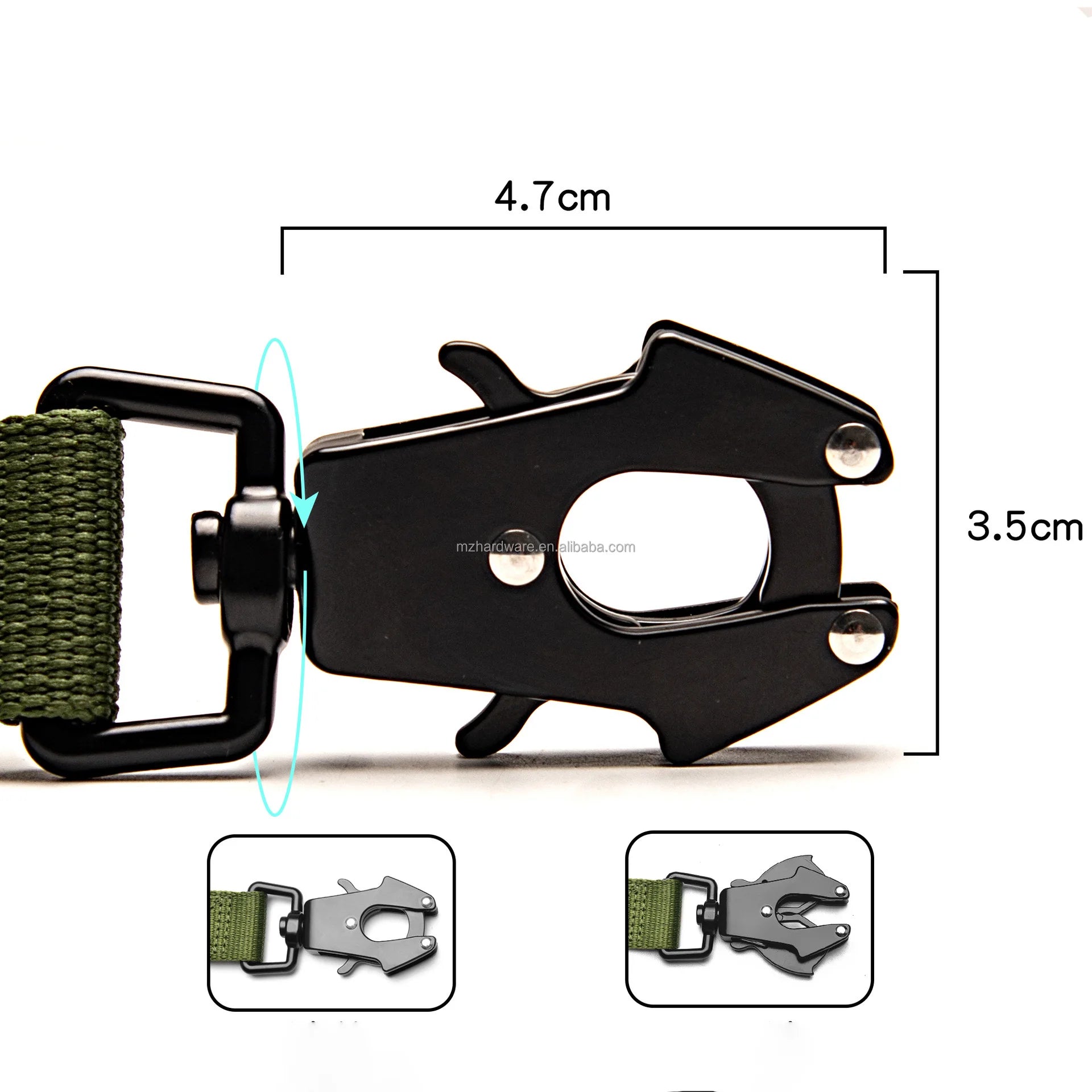 Factory High Quality Pet Release Buckle Frog Clip  Carabiner Quick Side Release Swivel Hooks