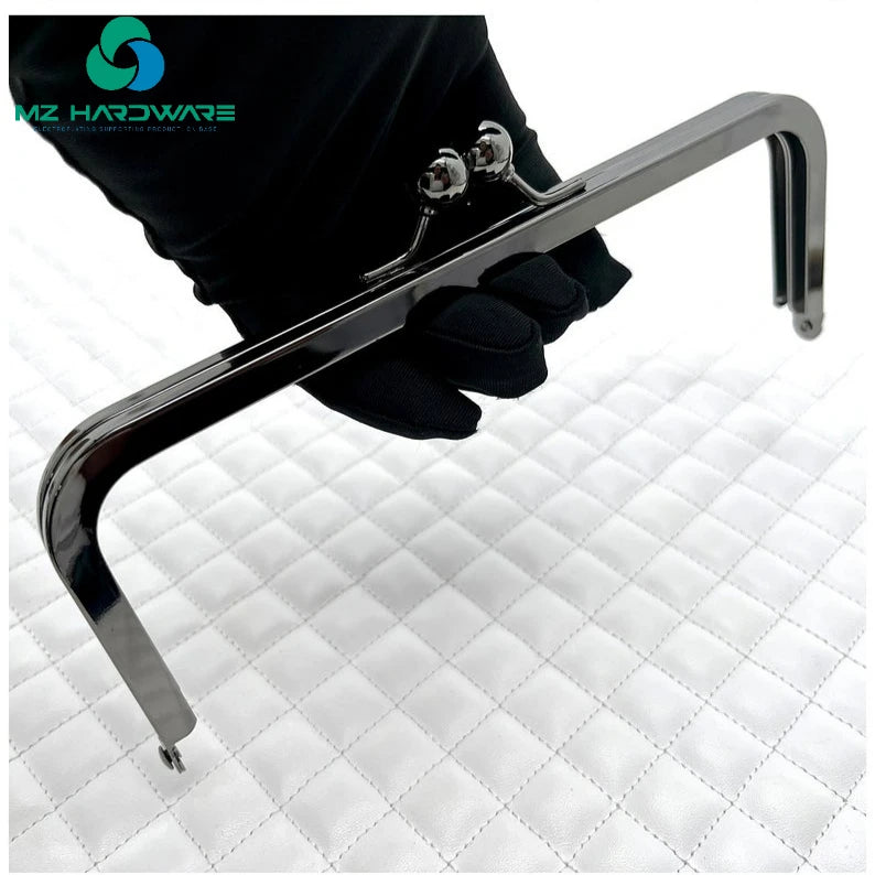 MZ Customization Iron Rectangle Glue Purse Pouch Bag Clutch Frame Kiss Clasp Lock for Purse Bag Making Replacement Purse Frame