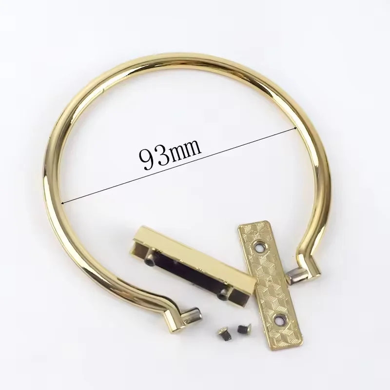 Factory Direct Sale Handbag Hardware Accessory Metal Handle for Making Bags Handle Bags D Ring Bag Handle