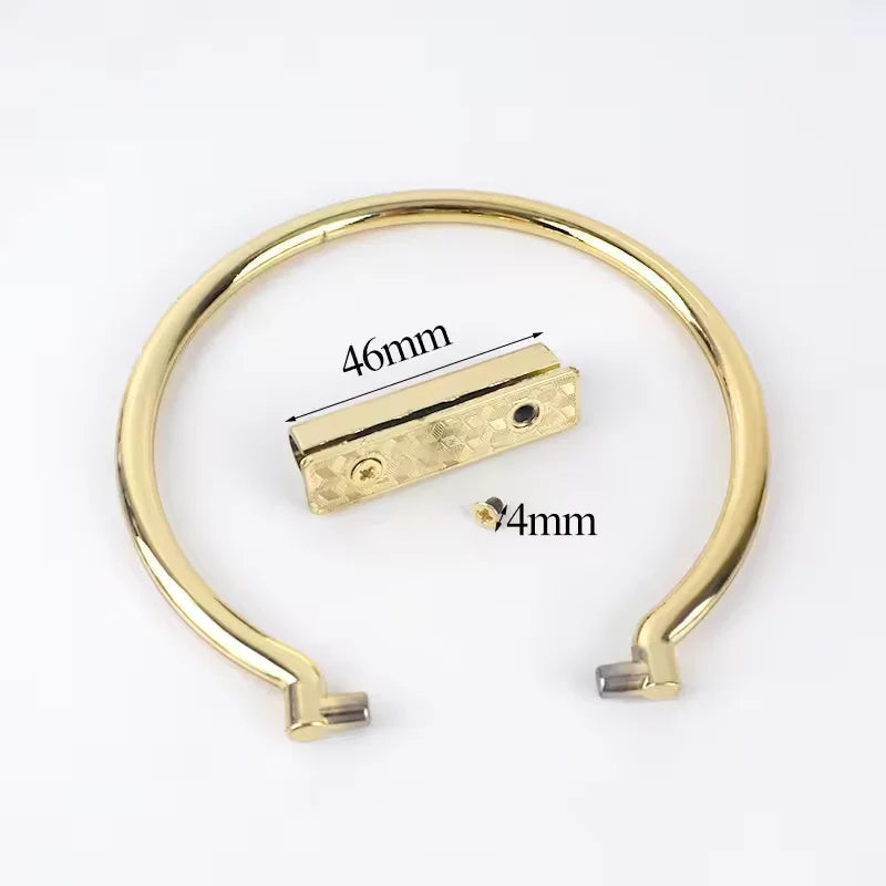 Factory Direct Sale Handbag Hardware Accessory Metal Handle for Making Bags Handle Bags D Ring Bag Handle