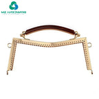 MZhardware Vintage Bronze Metal Purse Frame with Blossom Handles 20.5cm DIY Coin Clutch Handbag Accessory with Kiss Clasp Lock