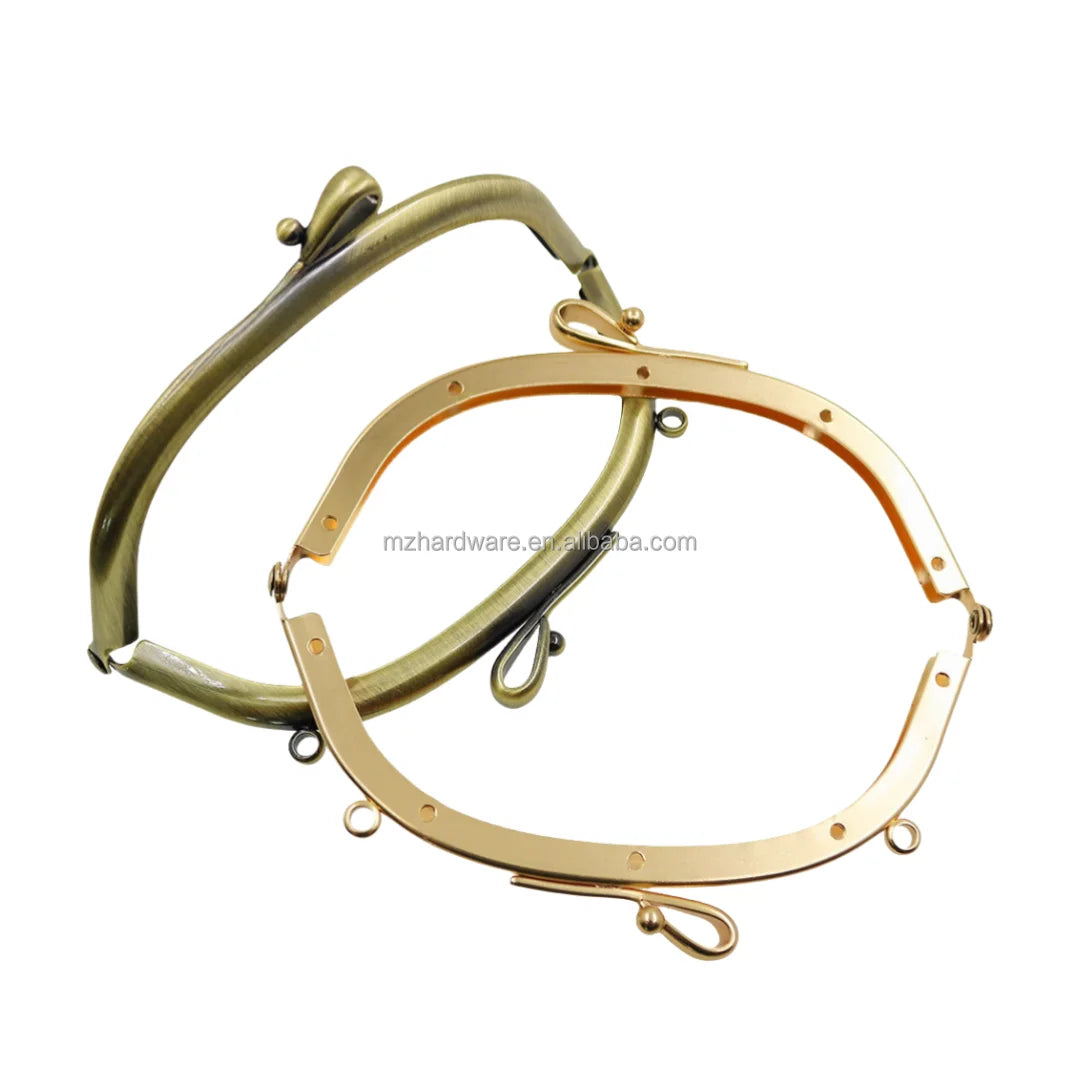 MZ Wholesale Customized Durable Steel Plastic Bag Accessories Iron Wire Purse Frame Handbag Handle Lock Strap for Luggage Use