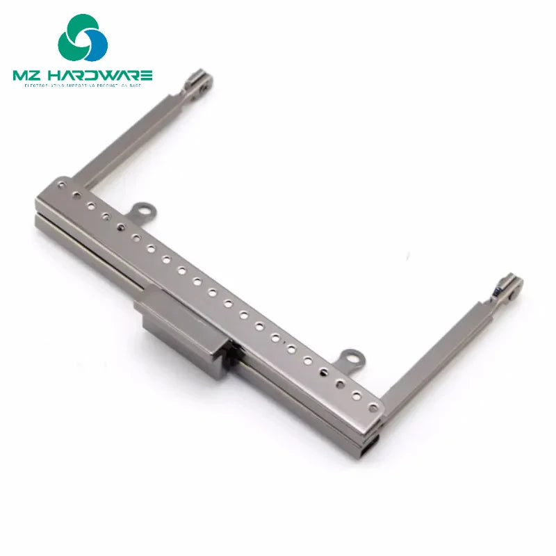 MZ Customized 10.5cm square Smooth Feet Kiss Lock with square Head Gold Plated Mouth Luggage Hardware Clip Wholesale Bag Frame