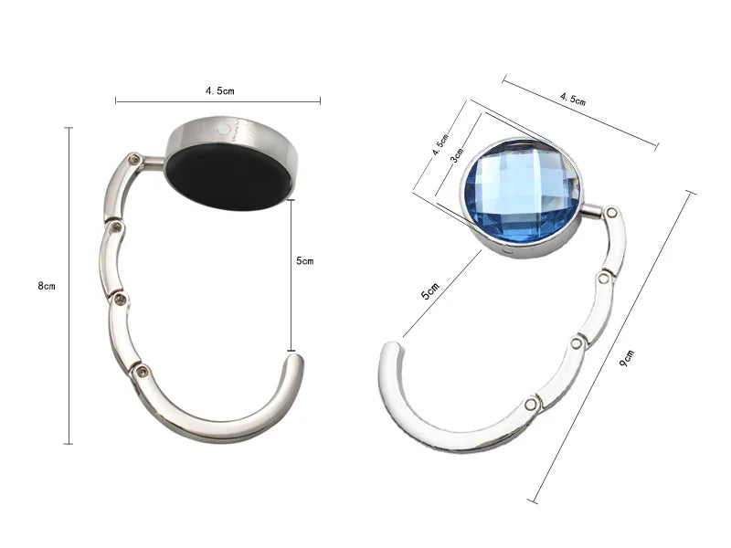 High Quality Crystal Folding Bag Purse Handbag Hook in Stock Bag Hanger Table Hook