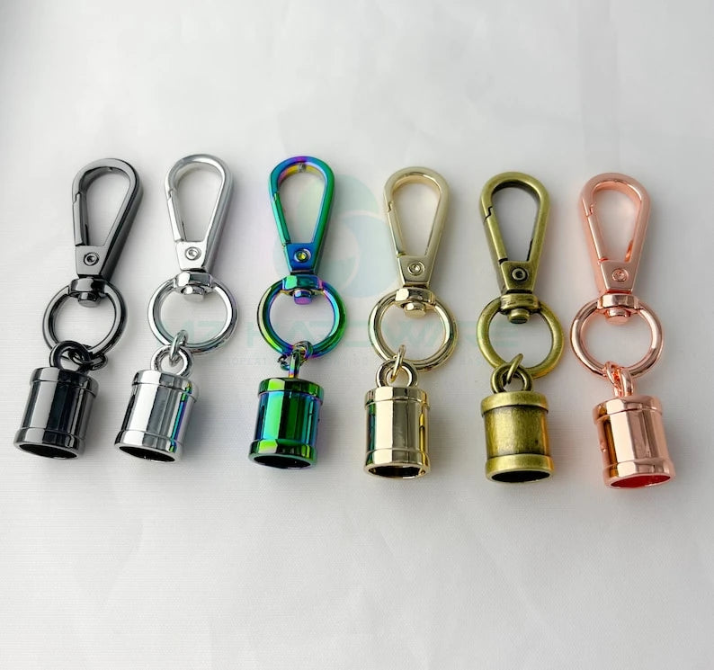 MZ Women's Handbag Webbing Handle Connection Hardware 3-point Round Tail Buckle Small Bell Leather Tassel Cylindrical Bucket