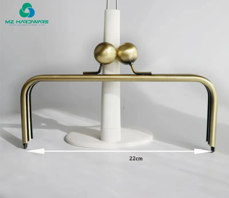 MZhardware Big Ball Clasp 22 mm DIY Antique Brass Metal Purse Frame Ring Kiss Clasp Handle for Bag Craft Bag Making Wallet Clip
