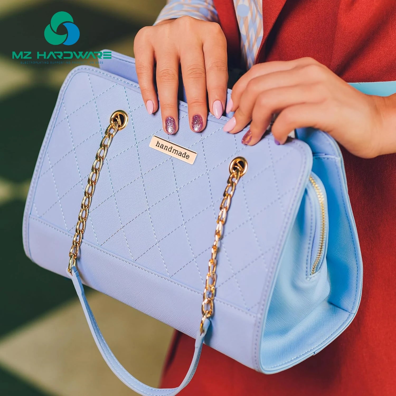 MZ Handmade Metal Labels Shim Rectangle Alloy Tags Hand Made Printed Signs Label for DIY Crafts Sewing Items Purses Bags Shoes