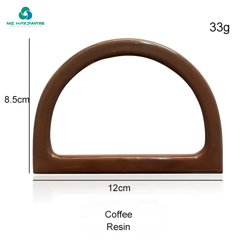 MZhardware  D-shaped Bag Handle Replacement Semi-circular Handle Flat Plastic Bag Handles for DIY Purse Handbag Accessories