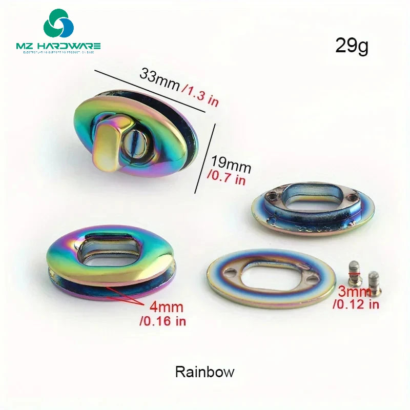 MZhardware Factory Wholesale Price Golden Oval Bag Lock Twist Lock for Female Handbags