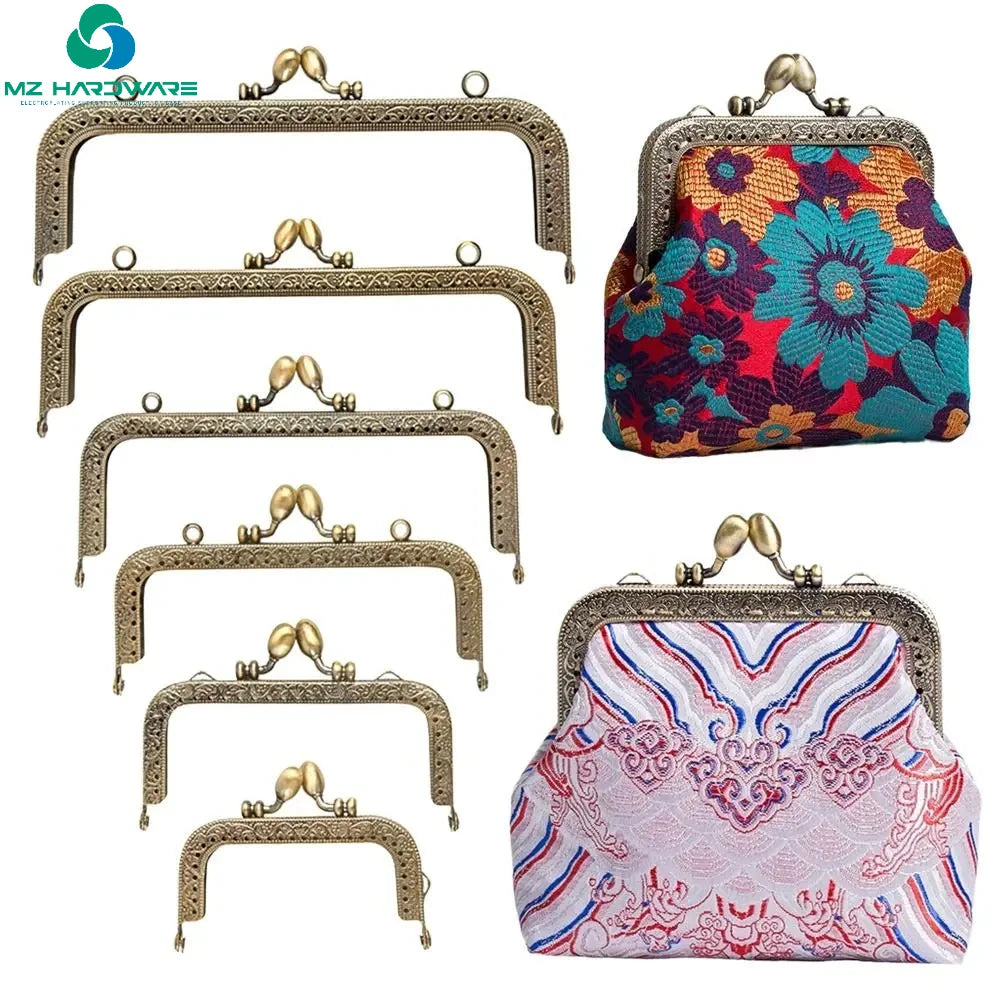 MZhardware DIY Craft Purse Bag Making Kiss Clasp Lock Metal Purse Frame Clutch Bag for Other Bag Parts & Accessories