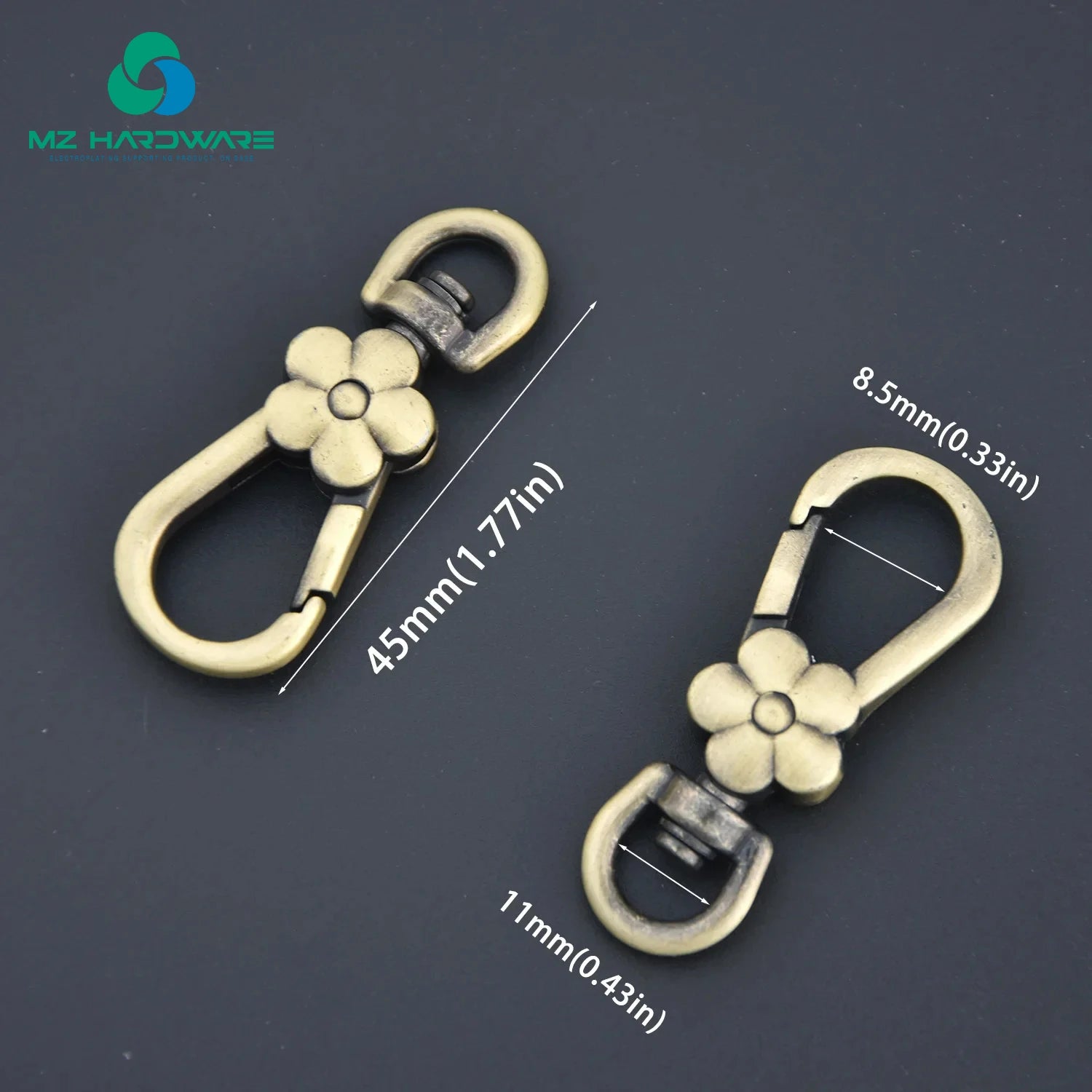 Flower Shape Dog Hook for Bags Dog Collar with Swivel Snap Carabiner Clip Material Spring Swivel Hook Bag Accessories