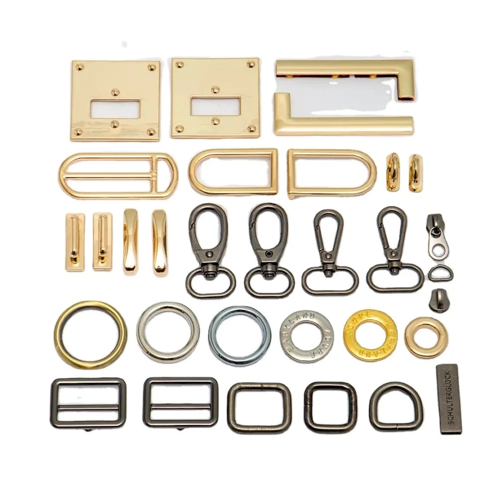 High Quality Handbag Hardware D Ring Pin Buckle Bag Accessories Buckle Swivel Hook Set for Decorative Ladies Handbag Lock