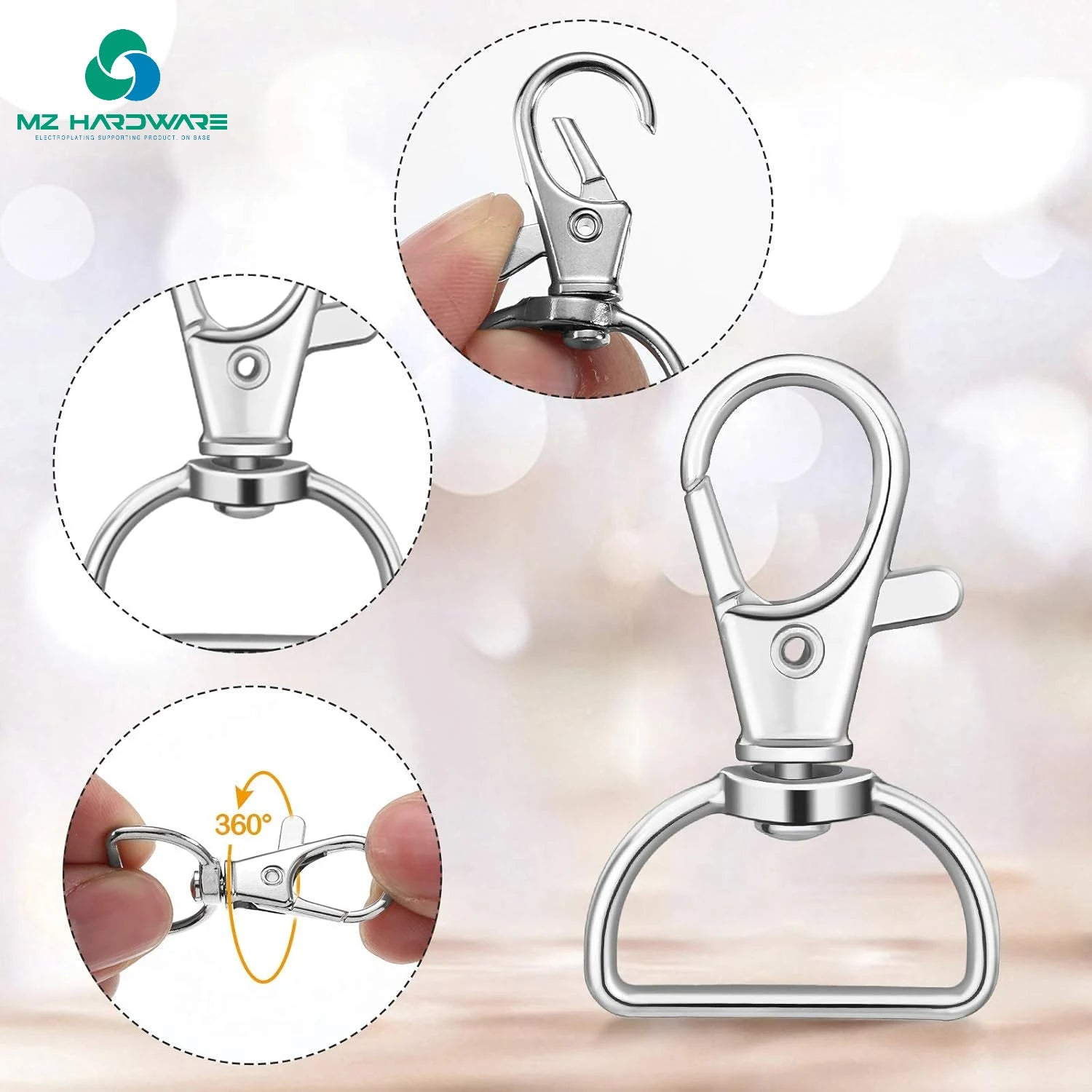 MZ Factory Wholesale D Rings for Purse Bag Hardware Purse Hardware for Bag Making Buckles Craft (Mixed Color,25 Mm)