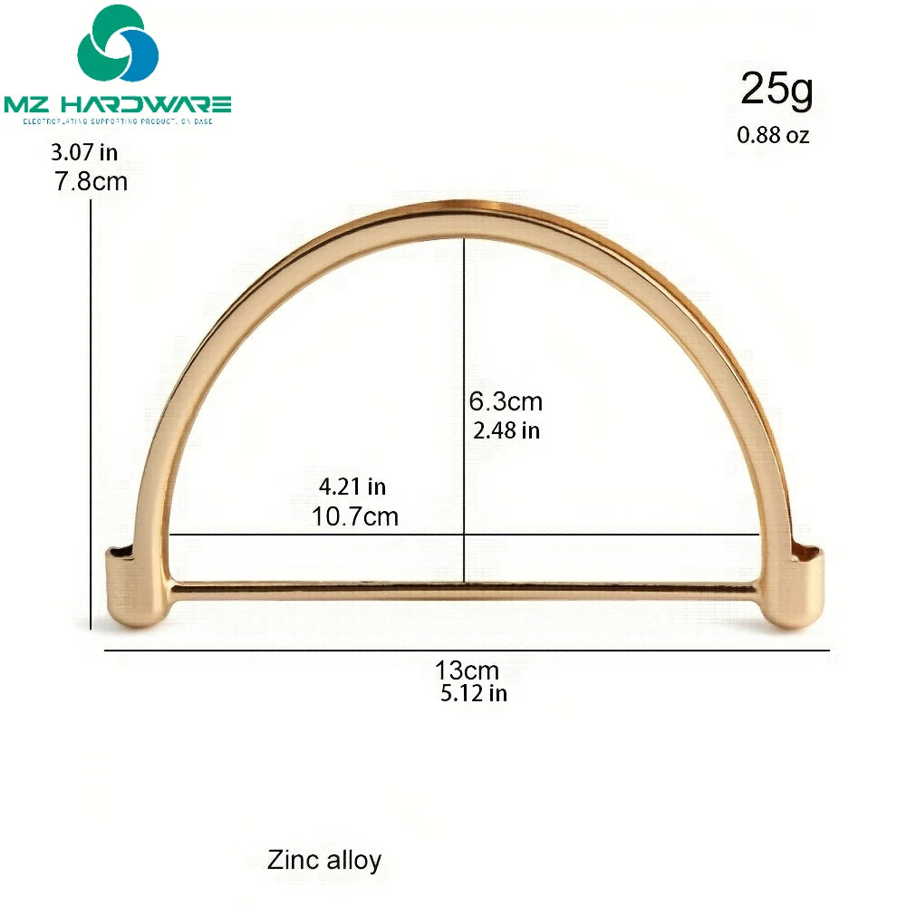 MZhardware Purse Frame Half-Round Handbag Handle Frames Zinc Alloy U-Shaped Purse Handles for DIY Wallet Making Crossbody