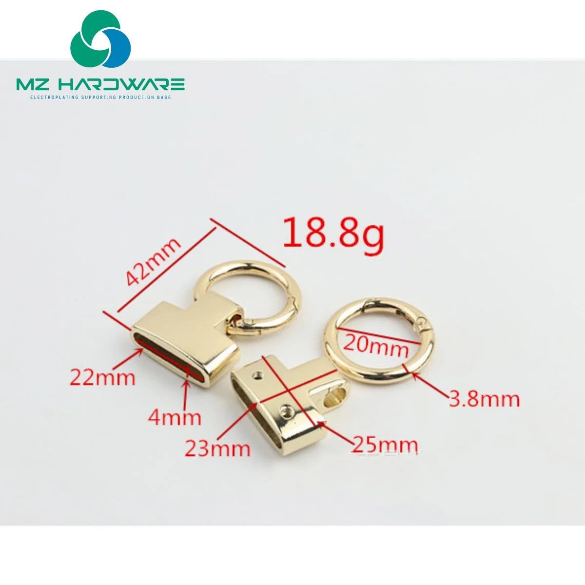 MZhardware Luxury Metal Key Fob Hardware Stainless Steel Swivel Snap Hook Key Ring Pendants Keychain Keychains