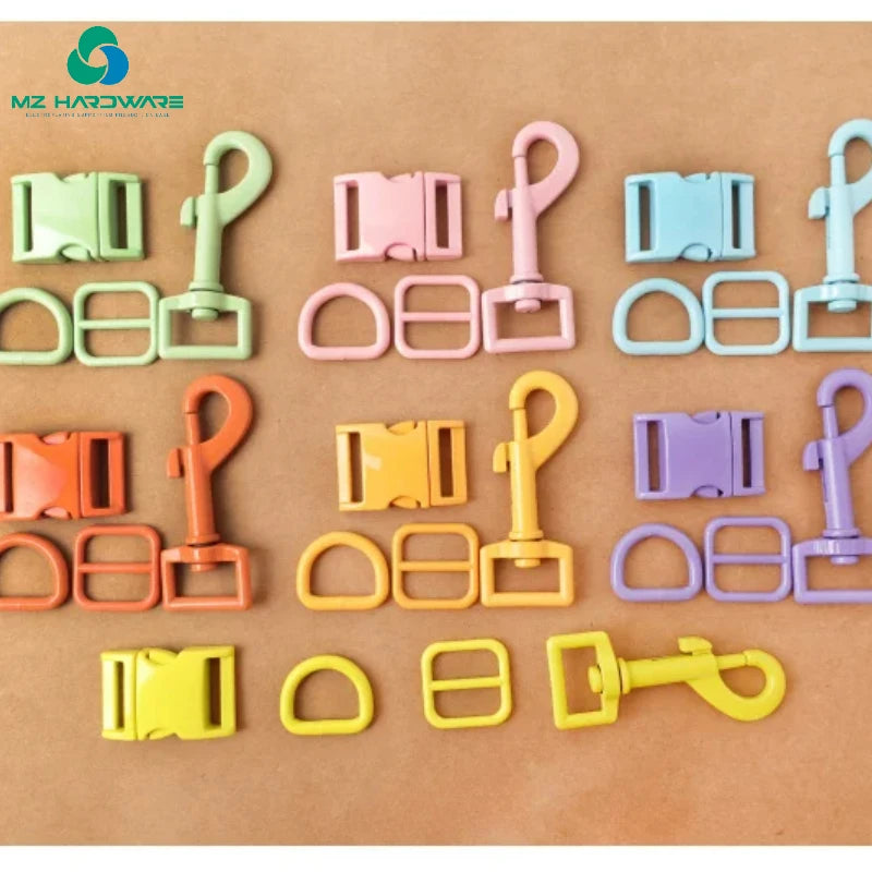 MZhardware DIY Dog Collar Buckle Hardware Set Engraved Metal Buckle Adjust Buckle D Ring Metal Dog Waterproof Dog Accessory Set