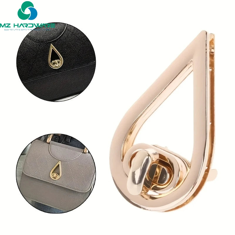 MZhardware High Quality Elegant Water Drop Shaped Metal Twist Lock Clasps DIY Bag Accessories Making Metal Twist Bag Lock
