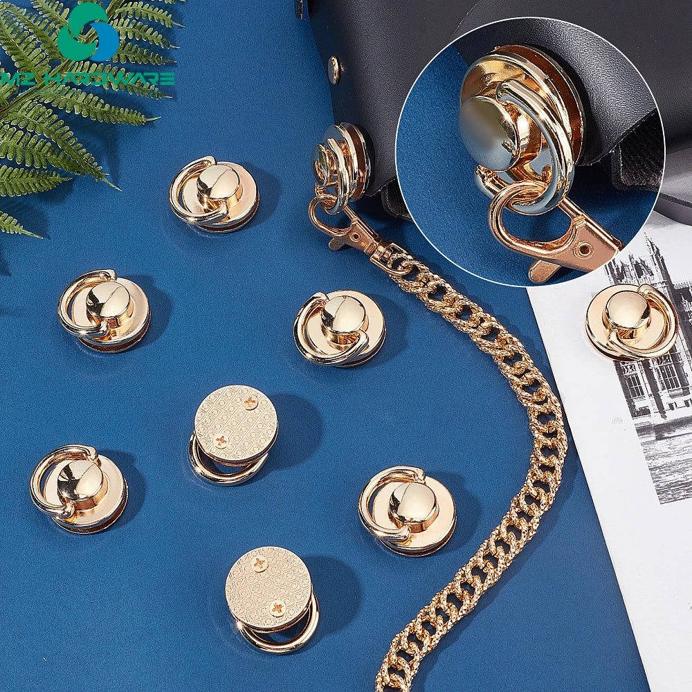 MZhardware Round Head Buttons with D Ring Alloy Purse Suspension Clasp PU Leathercraft Backpack Making Accessories